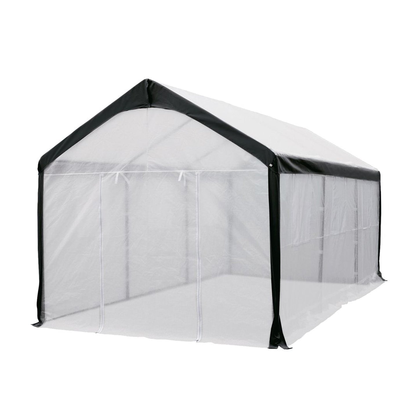 Spring Gardner Walk In Portable Gable Plant Garden Greenhouse, 20x10x9ft, Clear