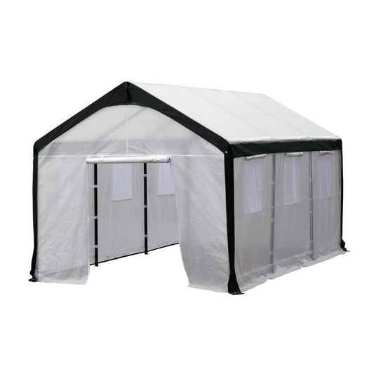 Spring Gardner Walk In Portable Gable Plant Garden Greenhouse, 20x10x9ft, Clear