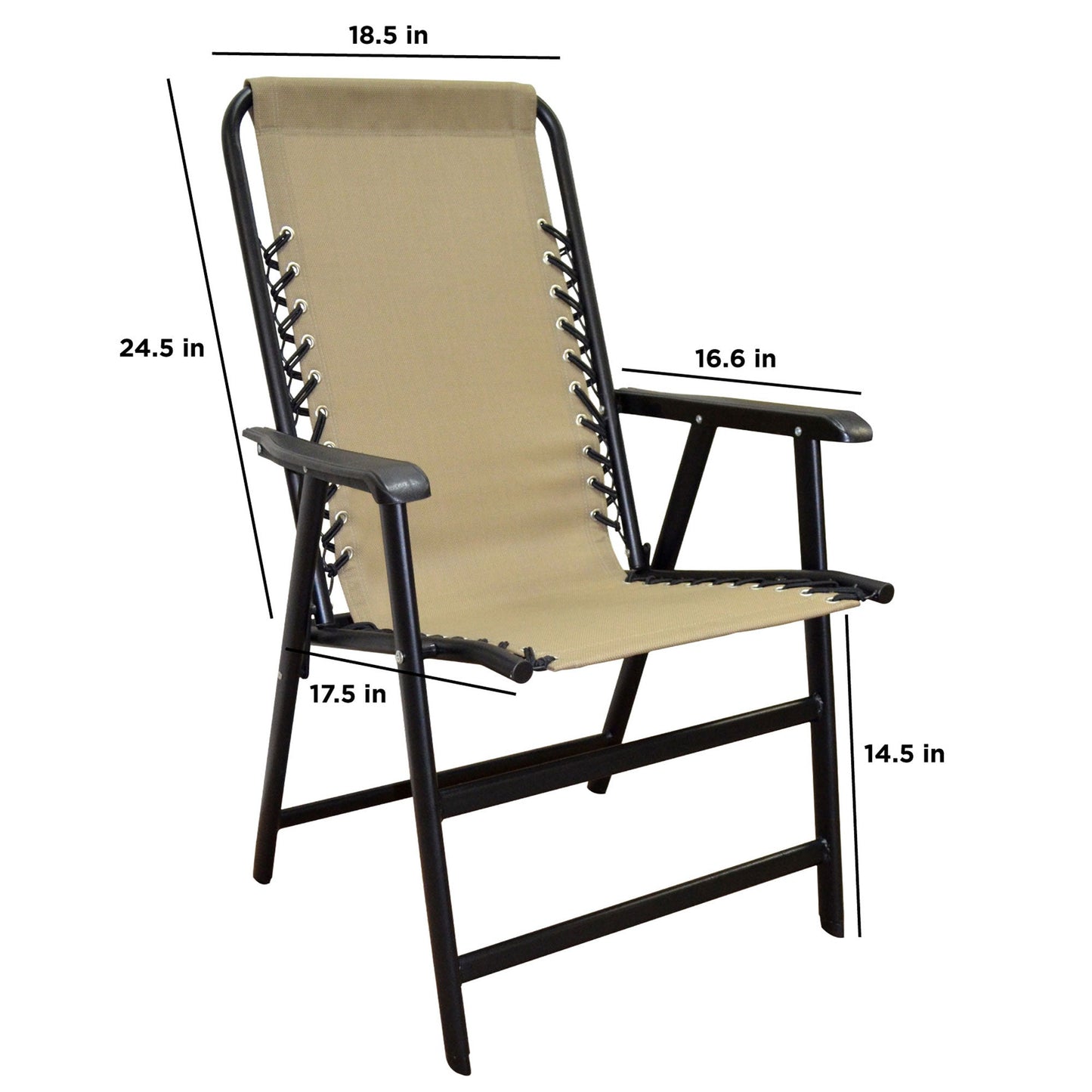 Caravan Canopy Infinity Suspension Portable Folding Sports Chair, Regular, Beige