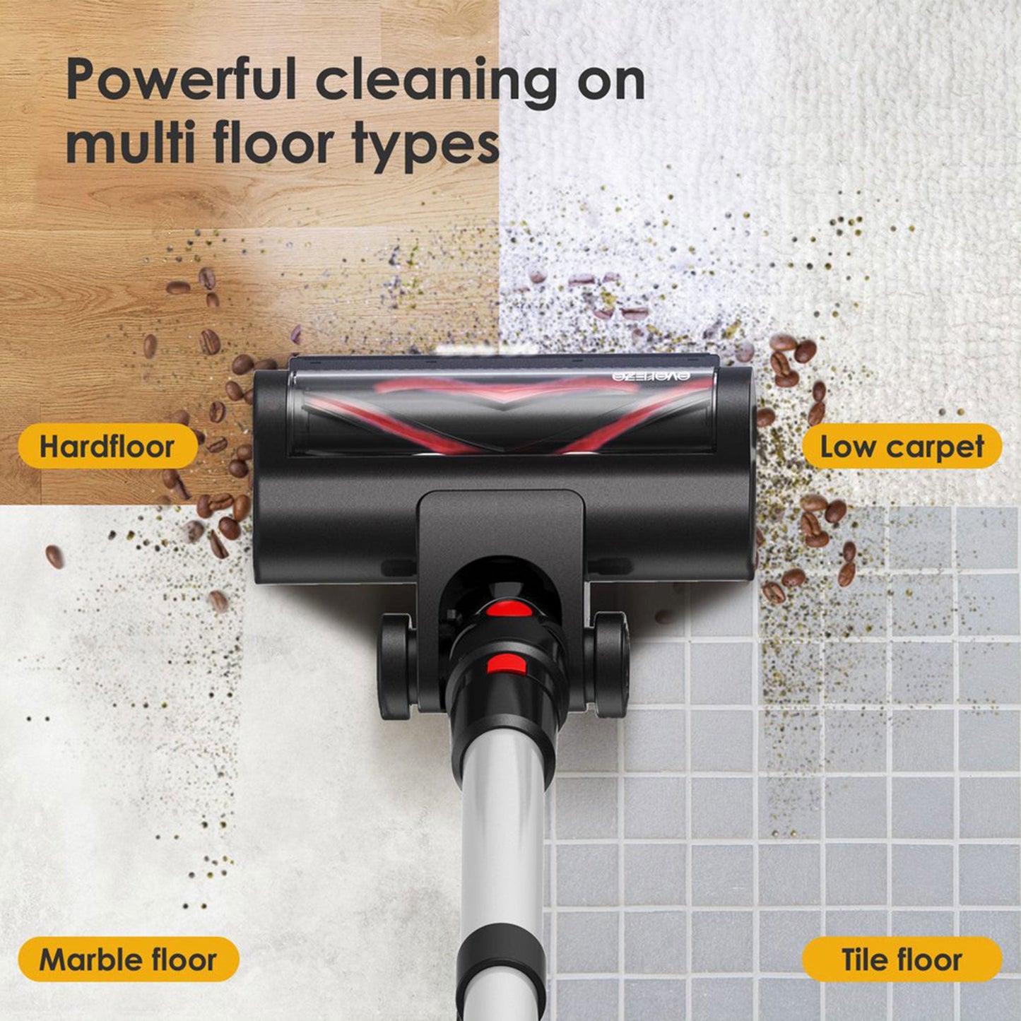 Evereze Cordless Vacuum Cleaner with 45 Minute Runtime and 1.1 Qt Large Dust Cup