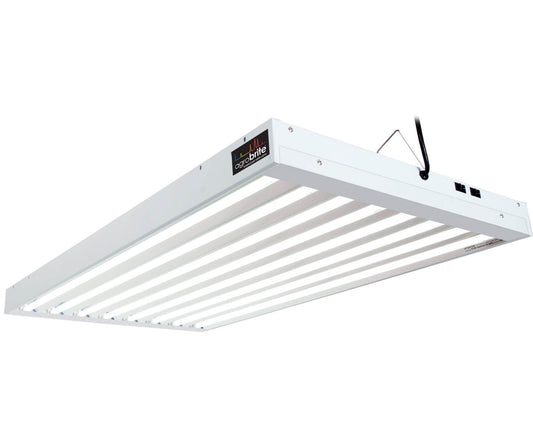 AgroBrite FLT48 8-Tube Hydroponic 2' Grow 432W Light Fixture with Bulbs, White