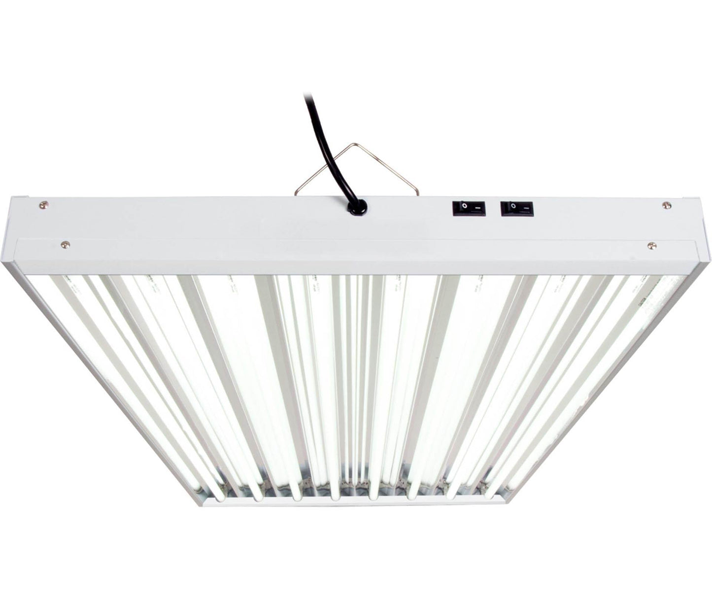 AgroBrite FLT48 8-Tube Hydroponic 2' Grow 432W Light Fixture with Bulbs, White