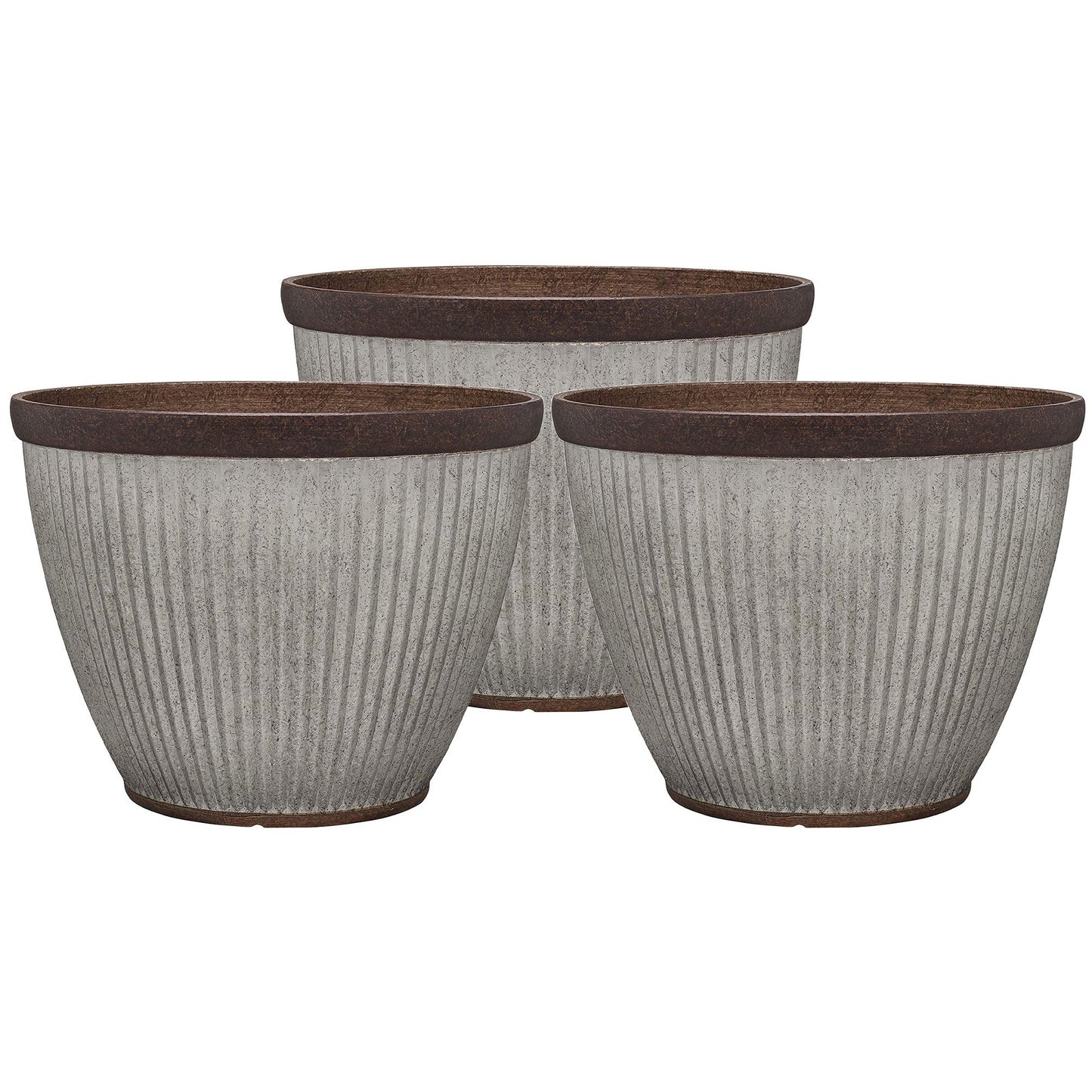 Southern Patio HDR-046868 20.5 Inch Rustic Resin Outdoor Planter Urn (3 Pack)