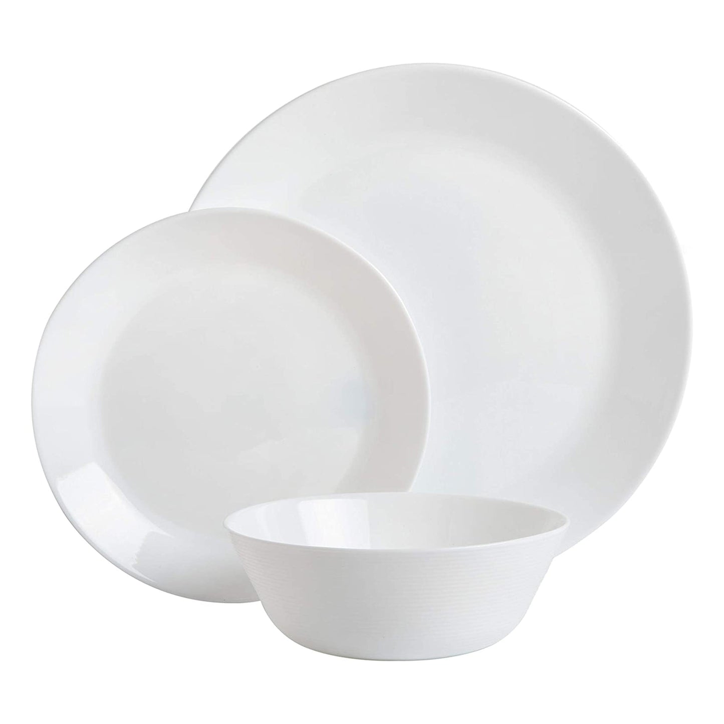 Gibson Home Ultra Break and Chip Resistant 18 Piece Dinnerware Set, Opal Glass