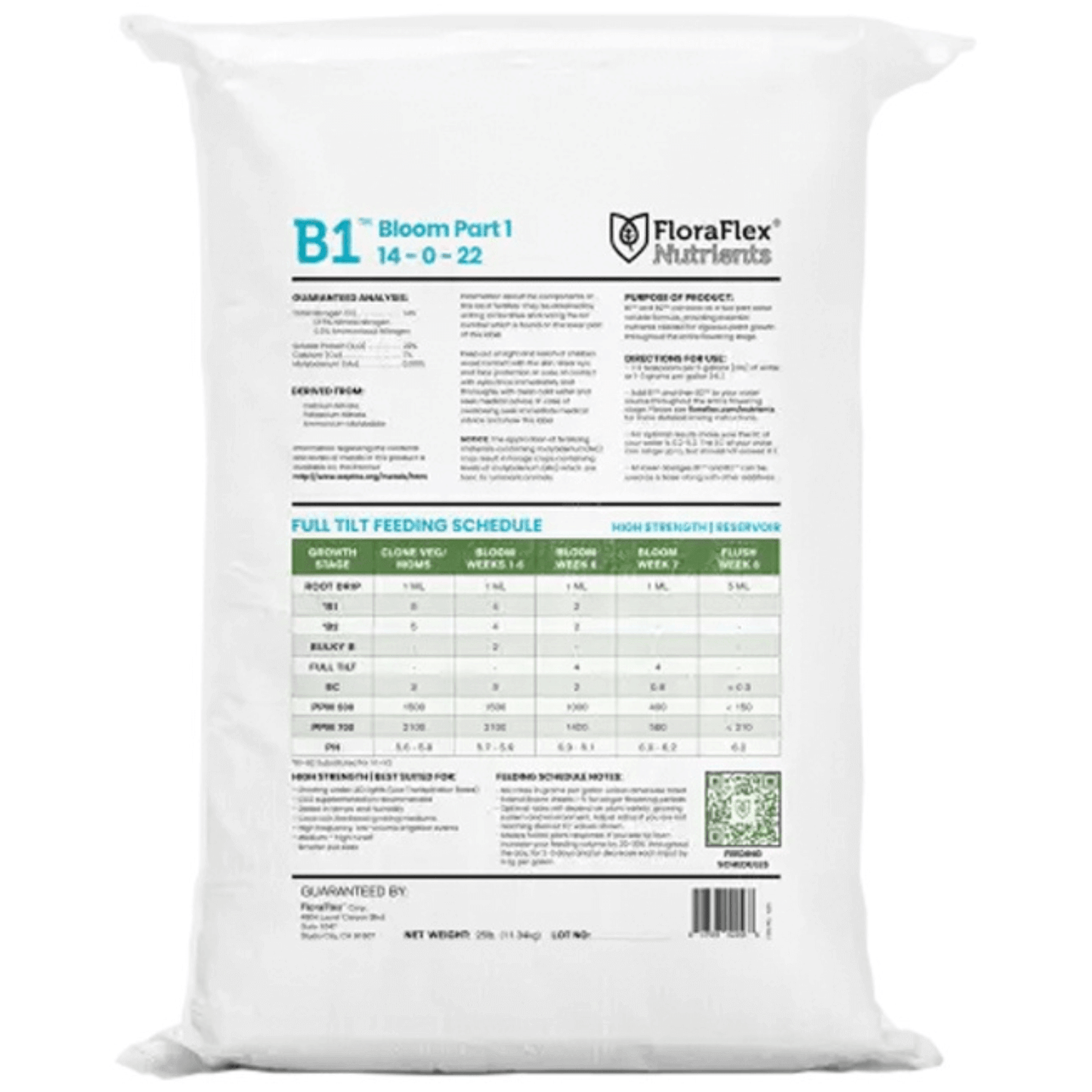 FloraFlex B1 Nutrients - 25 lb Bag