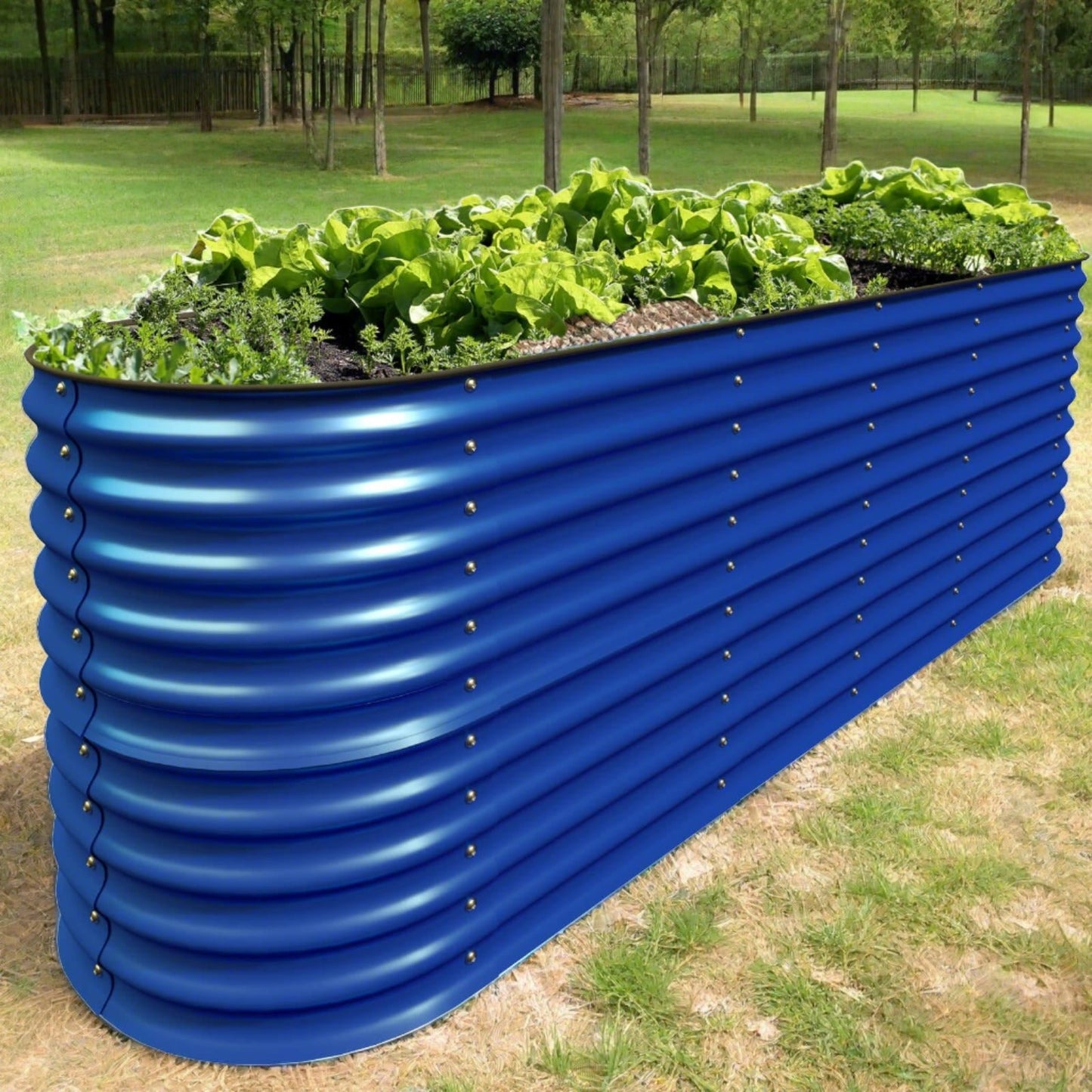 32" Tall, 12-in-1 Raised Garden Bed, in Cobalt Blue