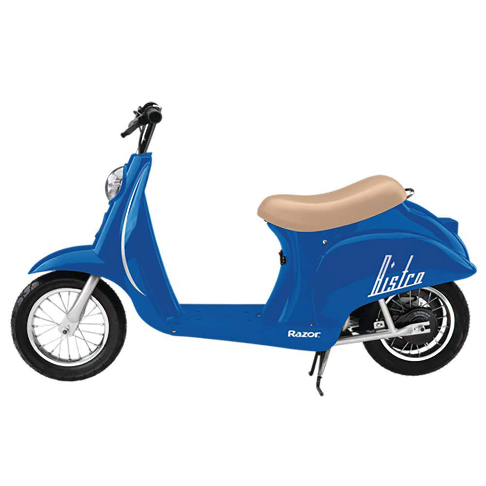 Razor Pocket Mod Miniature Euro 24V Electric Kids Ride On Retro Scooter, Blue