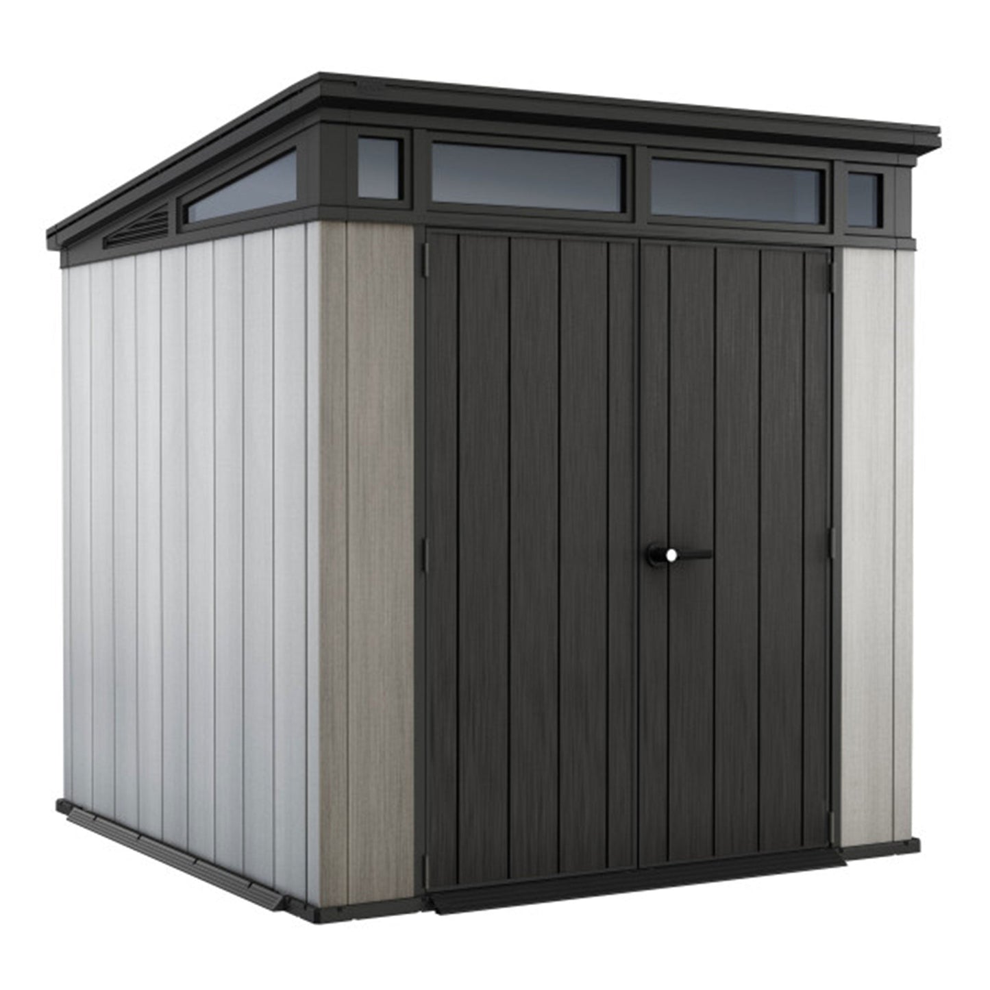 Keter Artisan 7 x 7 Foot Outdoor Shed for Garden Accessories and Tools, Gray