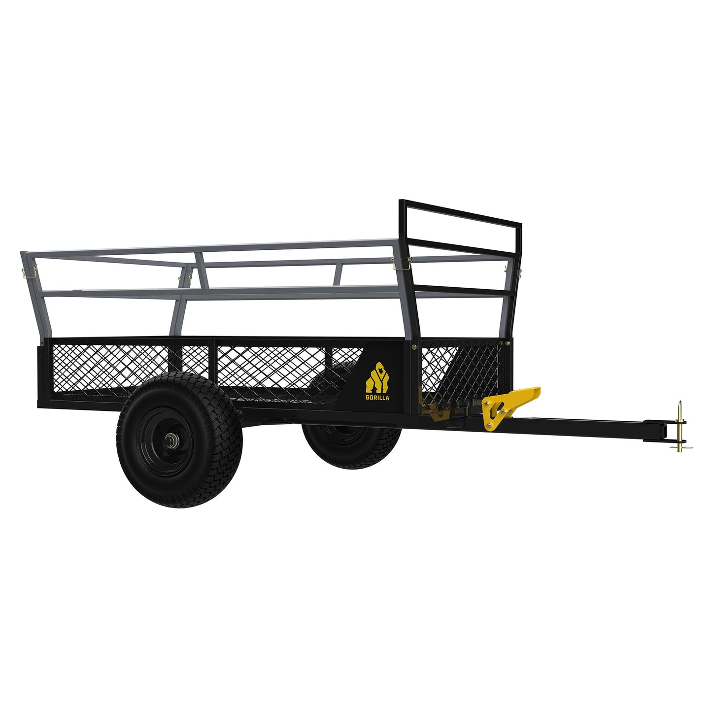 Gorilla 1400lb Steel ATV Trailer Garden Cart w/Removable Sides & 3-in-1 Tailgate