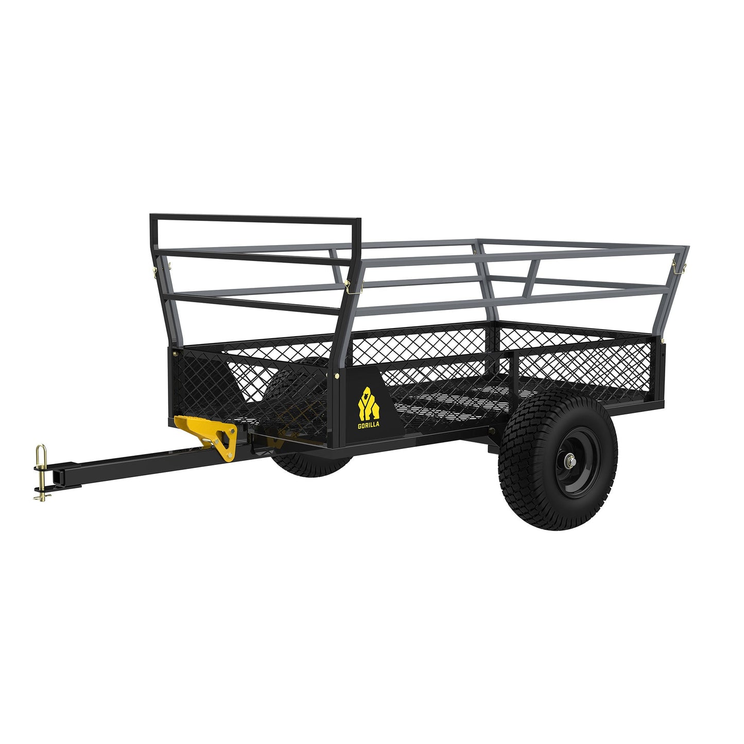 Gorilla 1400lb Steel ATV Trailer Garden Cart w/Removable Sides & 3-in-1 Tailgate