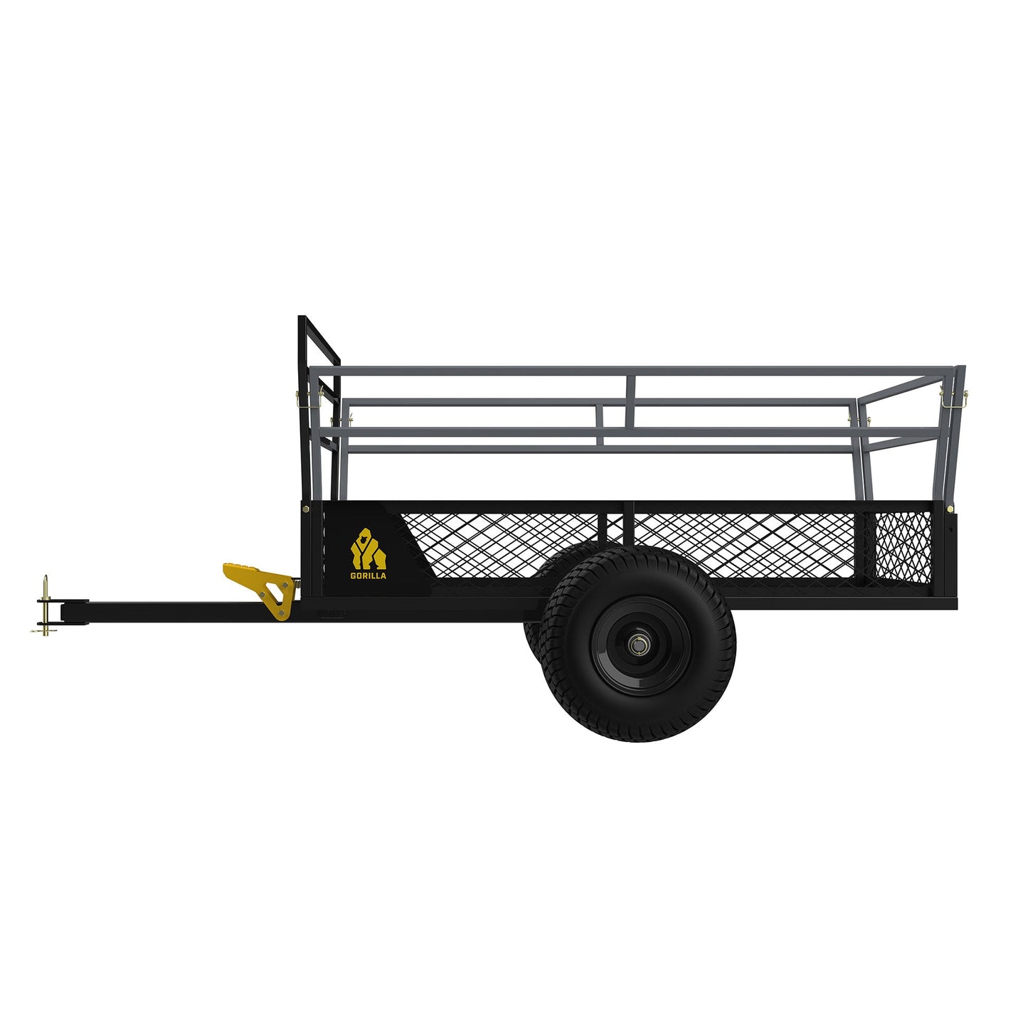 Gorilla 1400lb Steel ATV Trailer Garden Cart w/Removable Sides & 3-in-1 Tailgate