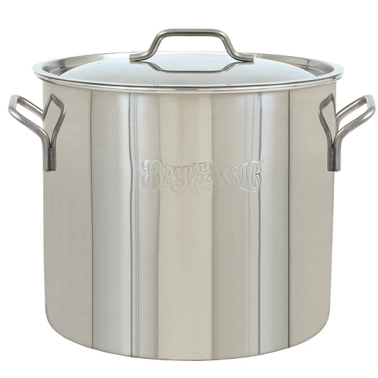 Bayou Classic 20 Quart Economy Stainless Steel Kettle Stock Pot with Domed Lid