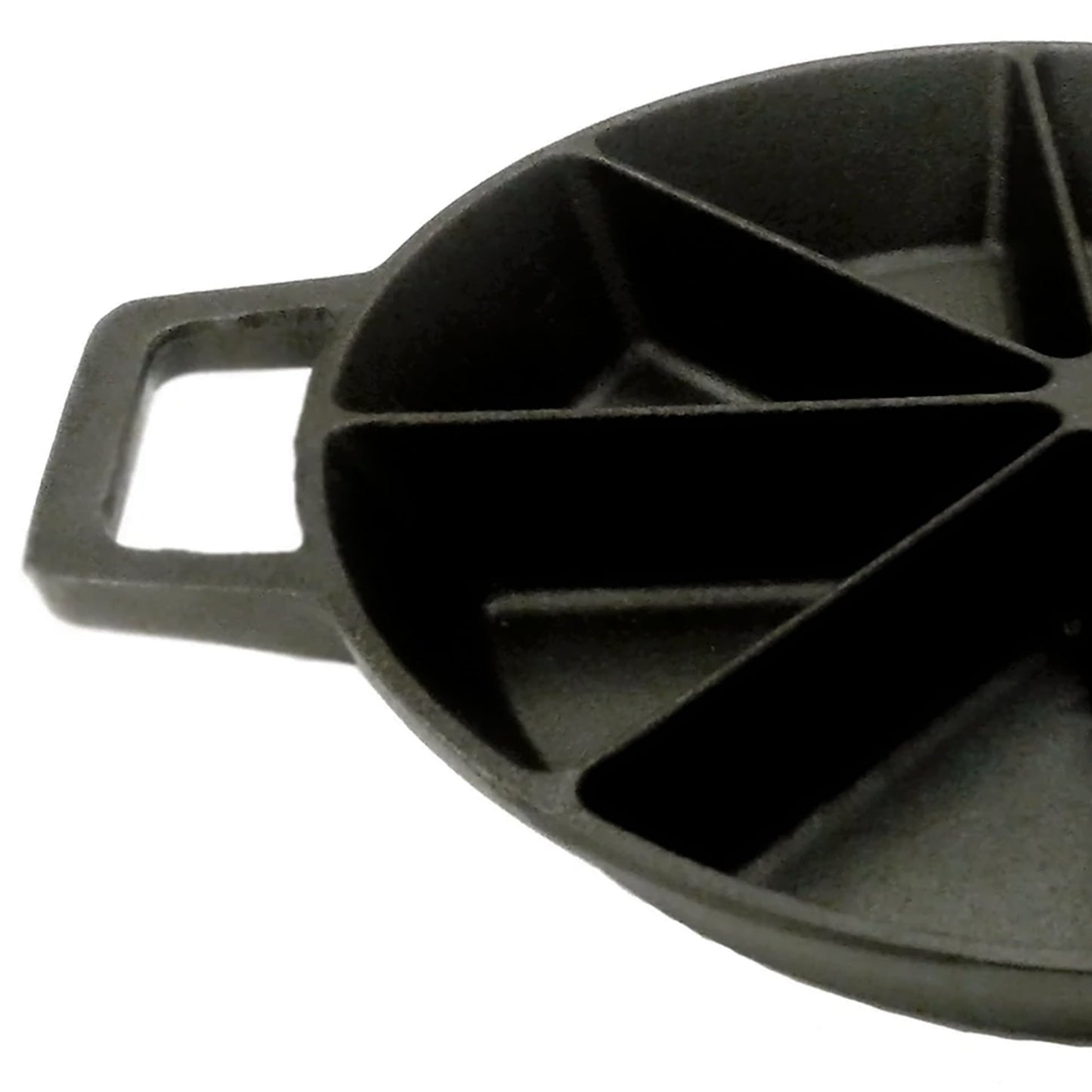 Bayou Classic 10" Round Cast Iron Wedge Cornbread Skillet Pan with Loop Handles