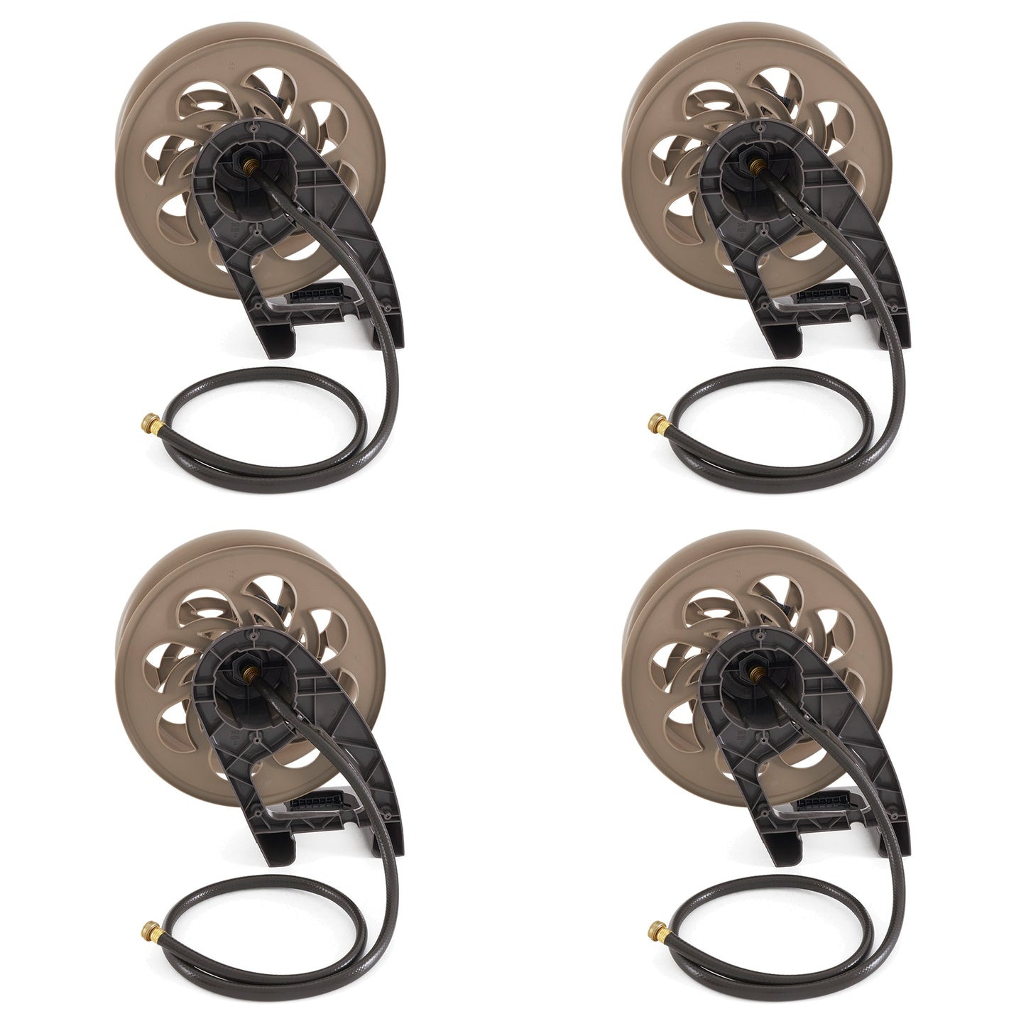 Suncast 125 Foot Wall Mounted Side Tracker 5/8 Inch Garden Hose Reel, (4 Pack)