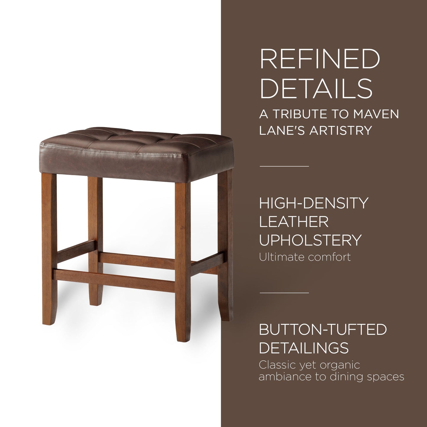 Carte: A La Carte Home Harper Counter Stool in True Walnut Wood Finish, Set of 2