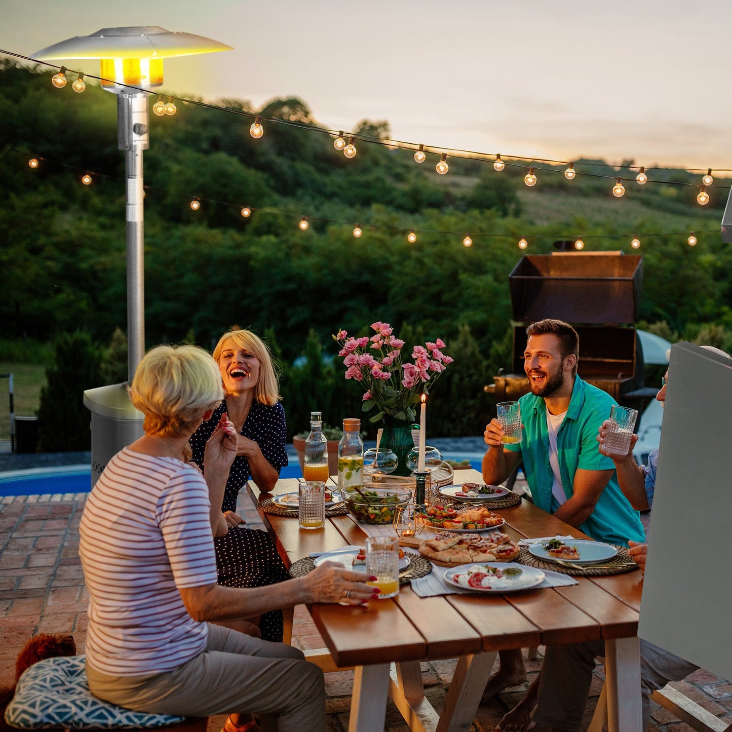 Four Seasons Courtyard 48,000 BTU Freestanding Outdoor Backyard Patio Heater