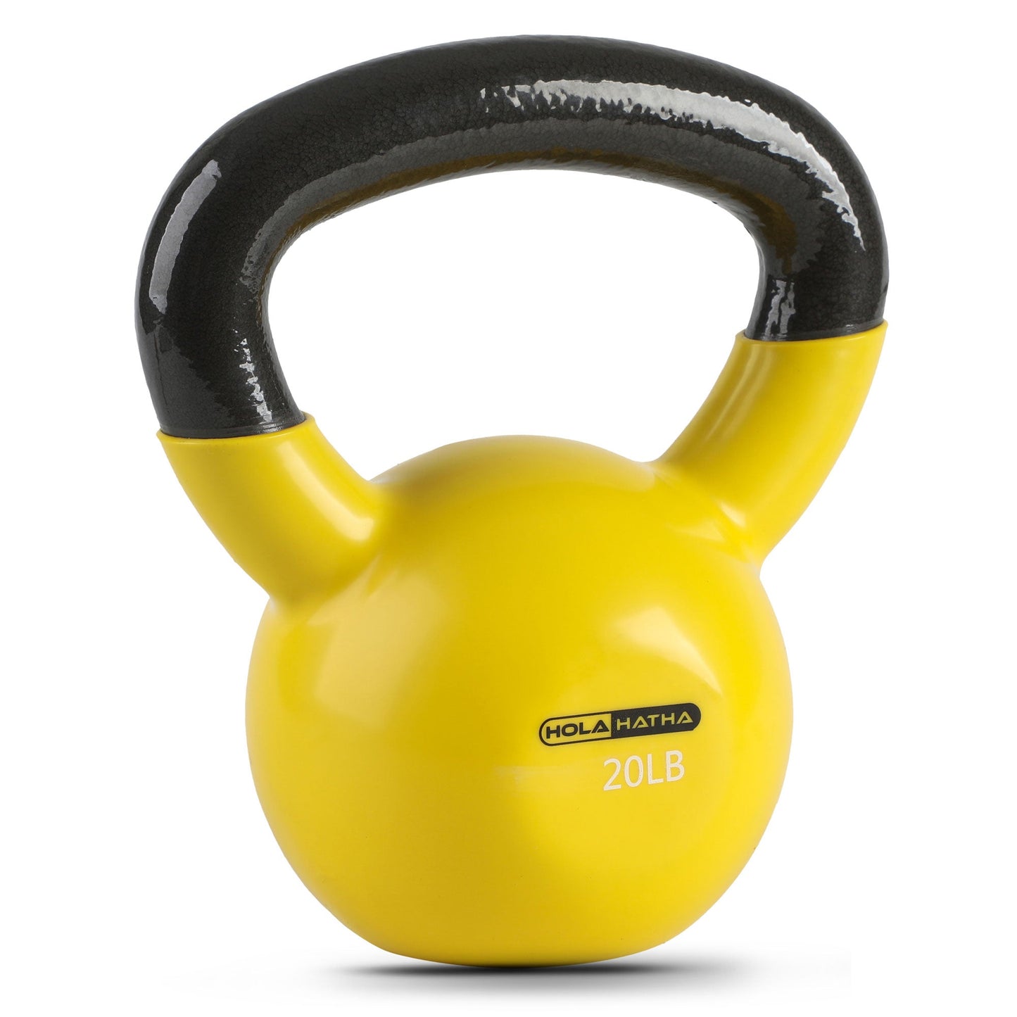 HolaHatha 20 Pound Solid Cast Iron Workout Kettlebell for Home Strength Training