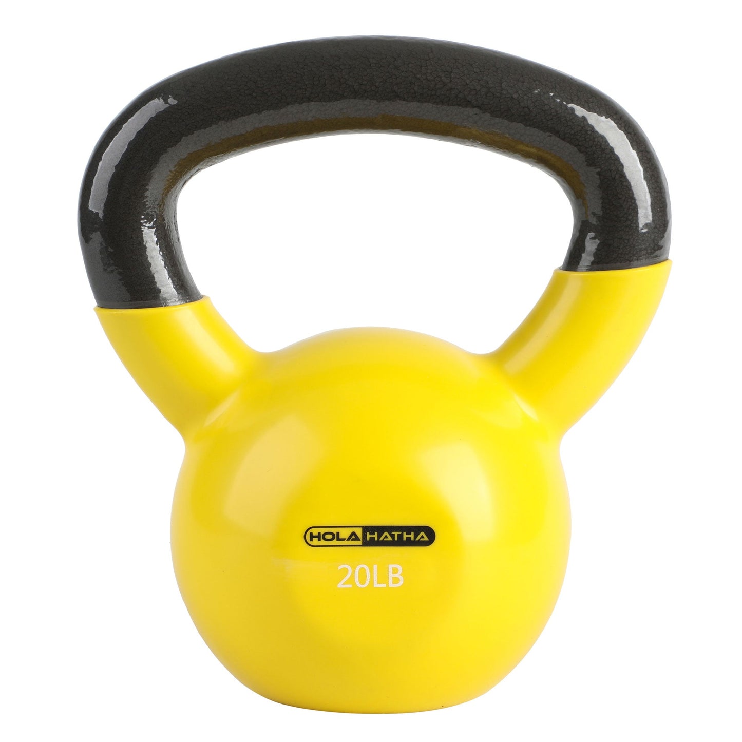 HolaHatha 20 Pound Solid Cast Iron Workout Kettlebell for Home Strength Training