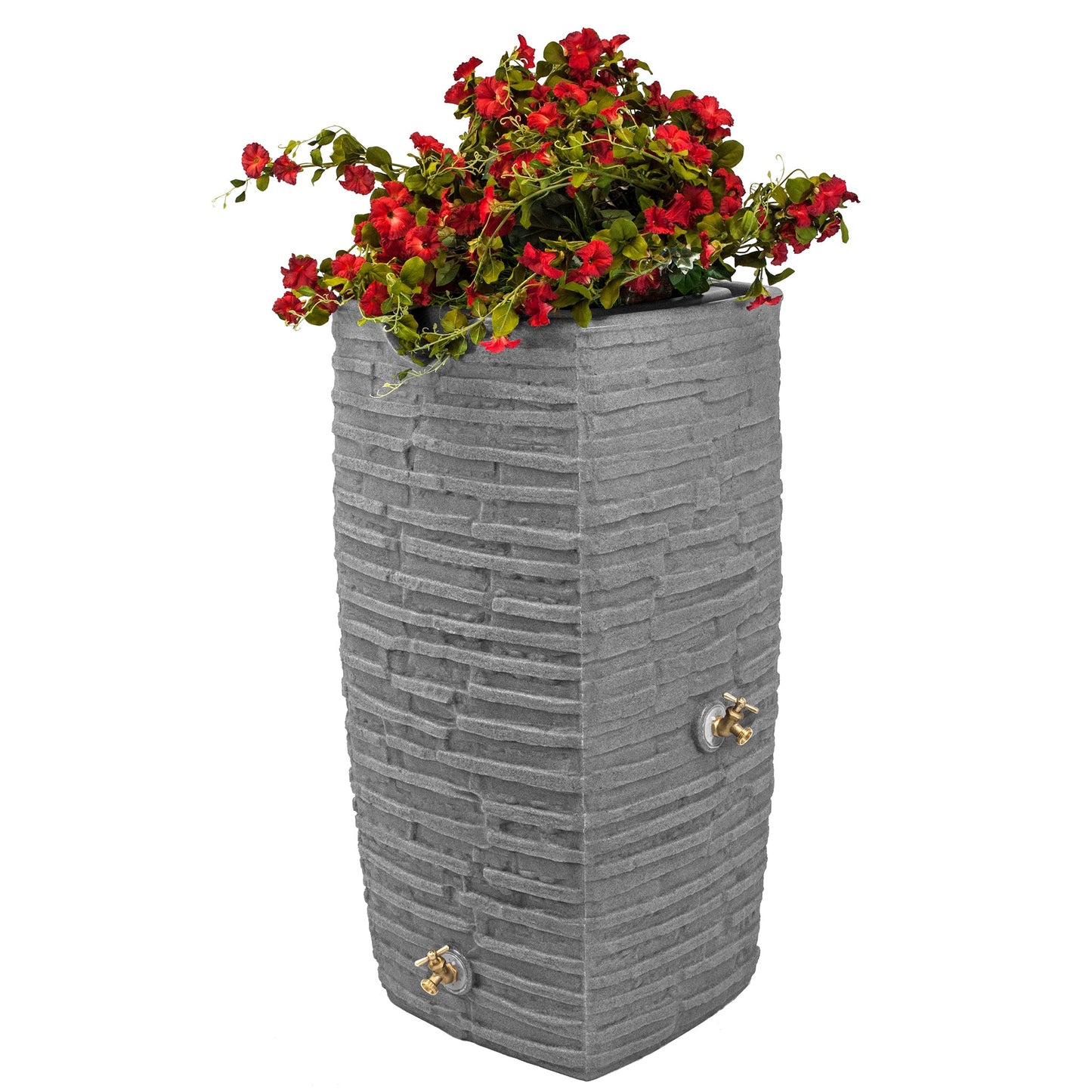 Good Ideas Impressions Riverwalk 50 Gal Rain Saver with Spigots, Dark Granite