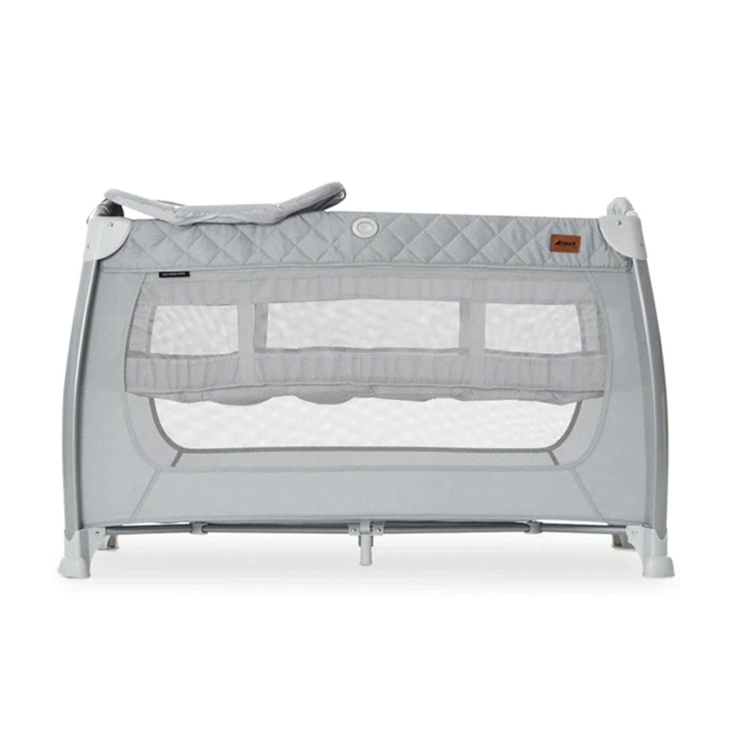 hauck Play N Relax Center Portable Baby Playard Crib w/ Travel Bag, Quilted Grey