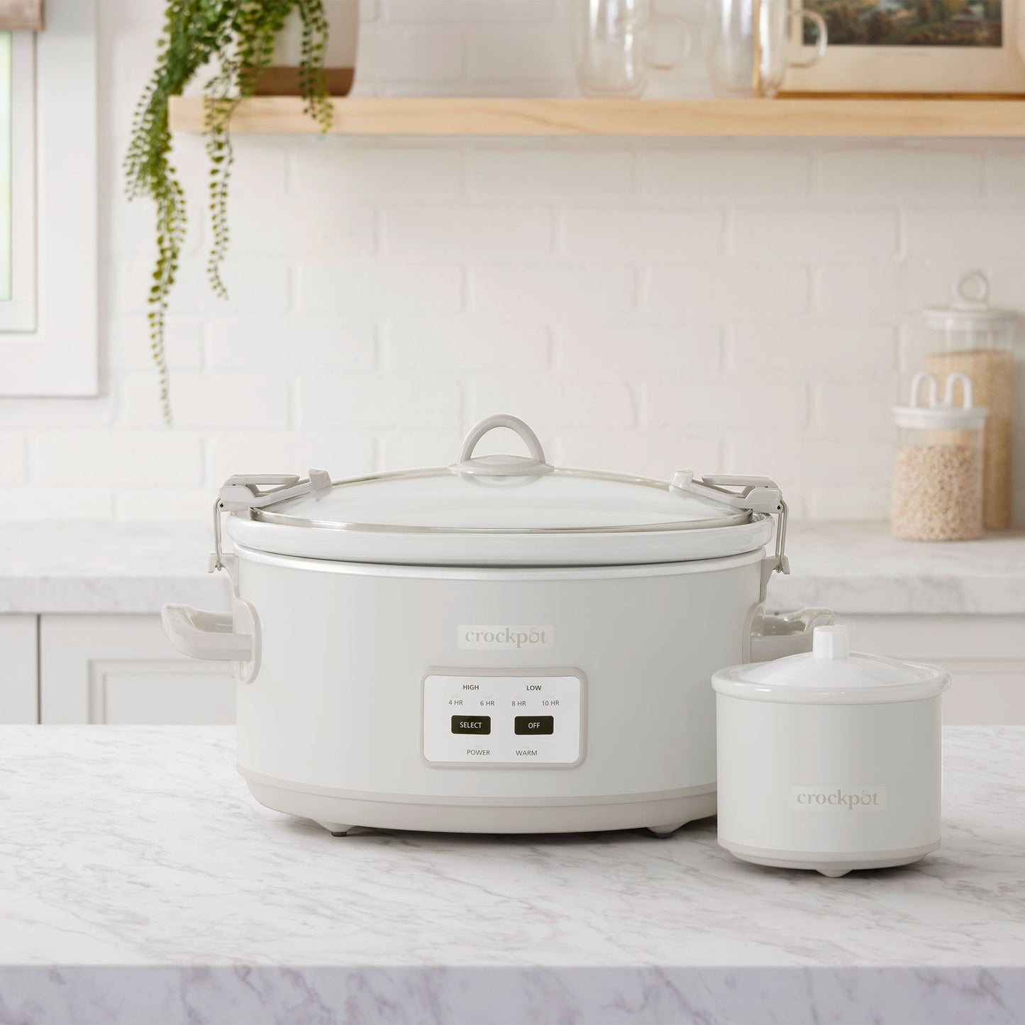 Crock-Pot 7 Quart Cook and Carry Slow Cooker w/ Touch Control and Lid, Mushroom