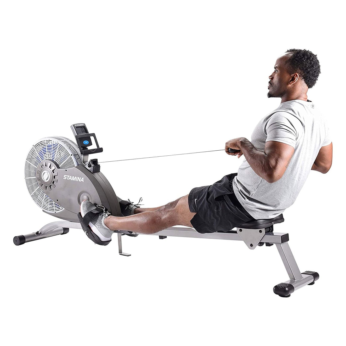 Stamina Products 1406 ATS Folding Cardio Exercise Air Rower Rowing Machine, Gray