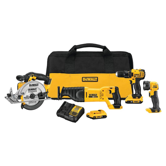 DeWalt 20V MAX 4 Tool Combo Kit w/ Reciprocating & Circular Saws & LED Worklight