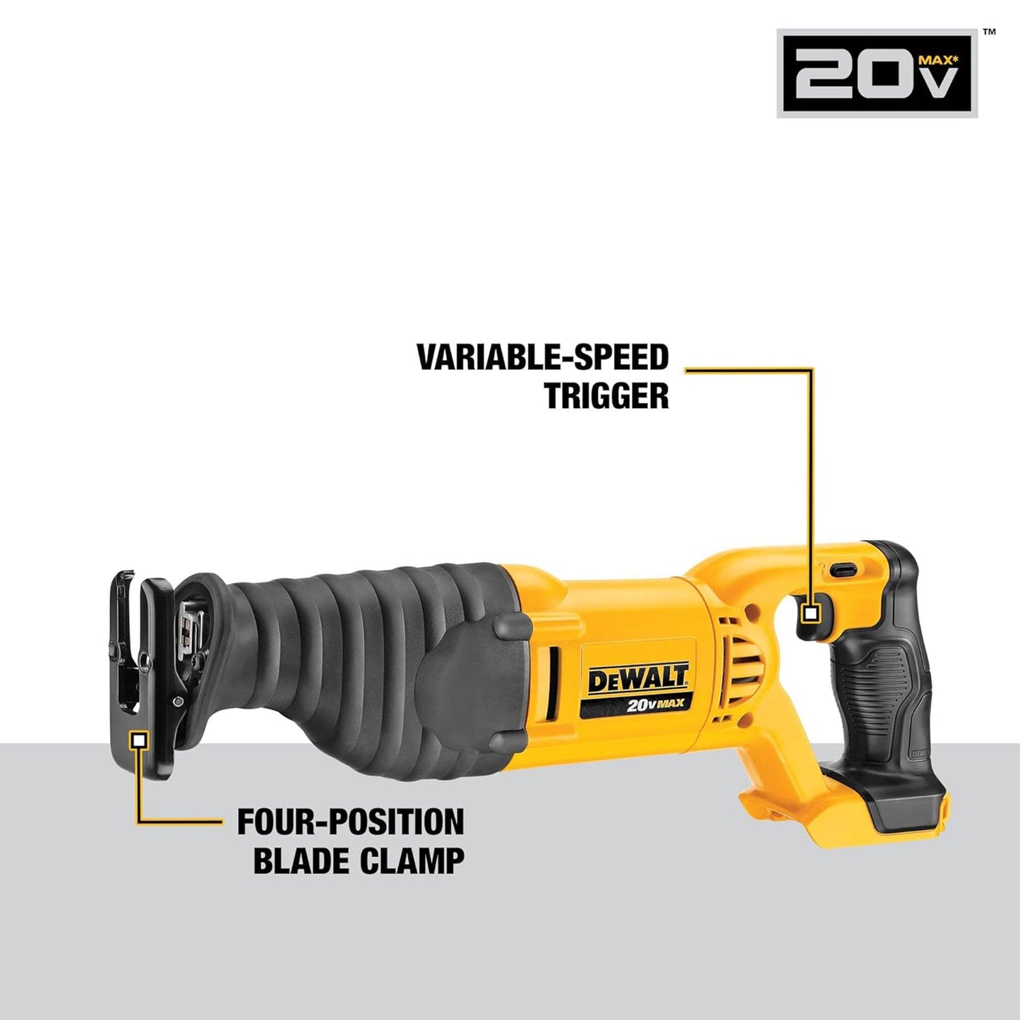 DeWalt 20V MAX 4 Tool Combo Kit w/ Reciprocating & Circular Saws & LED Worklight