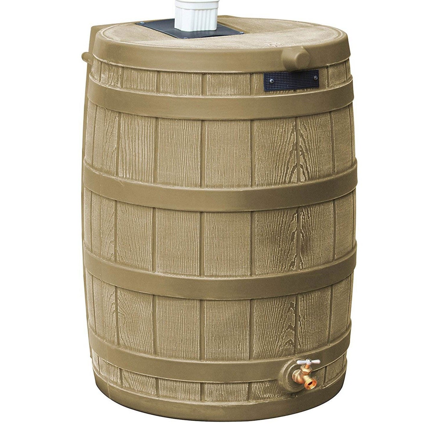 Good Ideas Rain Wizard 50 Gallon Plastic Barrel Water Collector, Khaki (3 Pack)