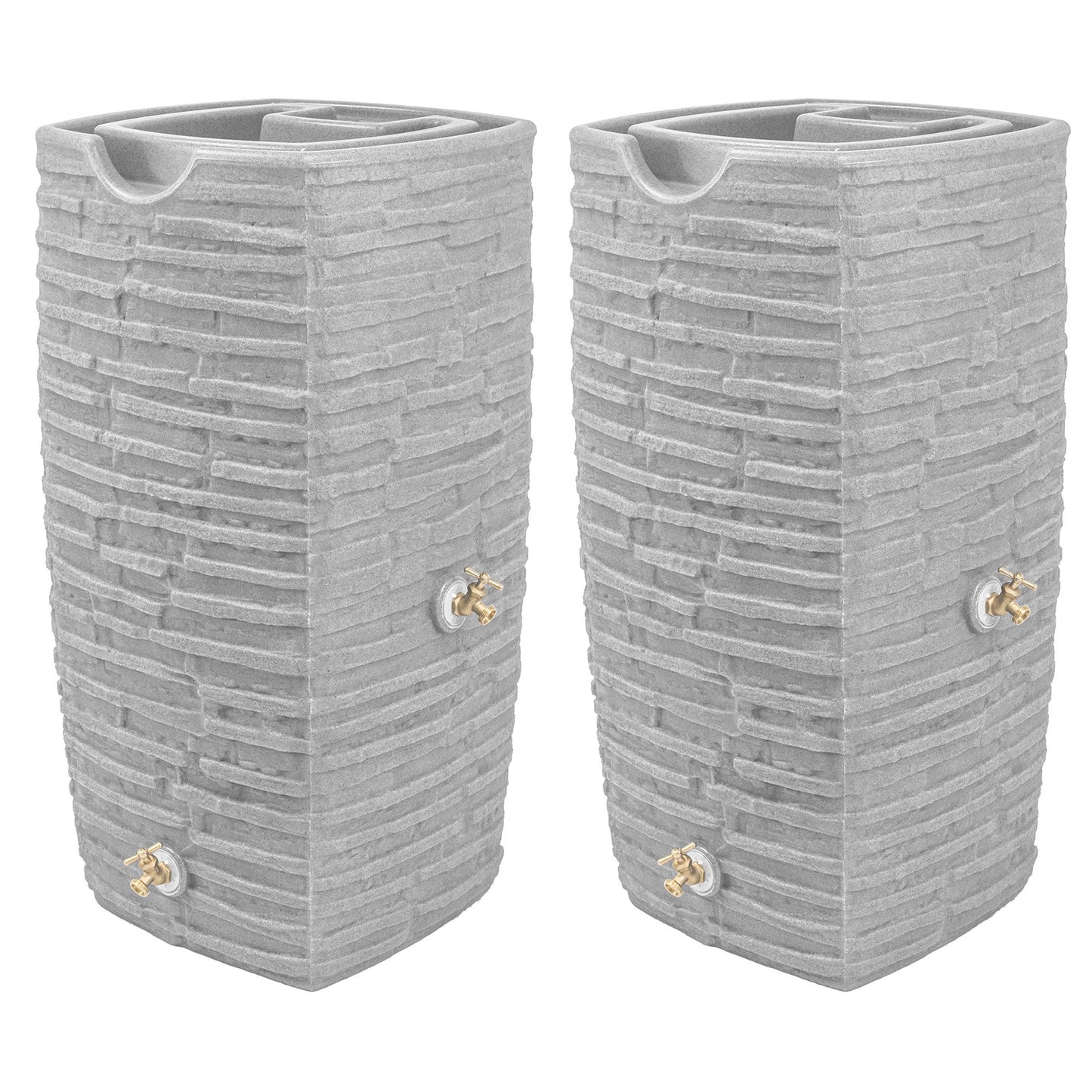 Good Ideas Impressions Riverwalk 50 Gallon Rain Saver, Light Granite (2 Pack)