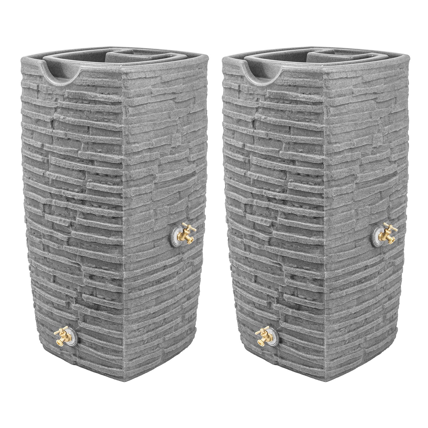 Good Ideas Impressions Riverwalk 50 Gallon Rain Saver, Dark Granite (2 Pack)