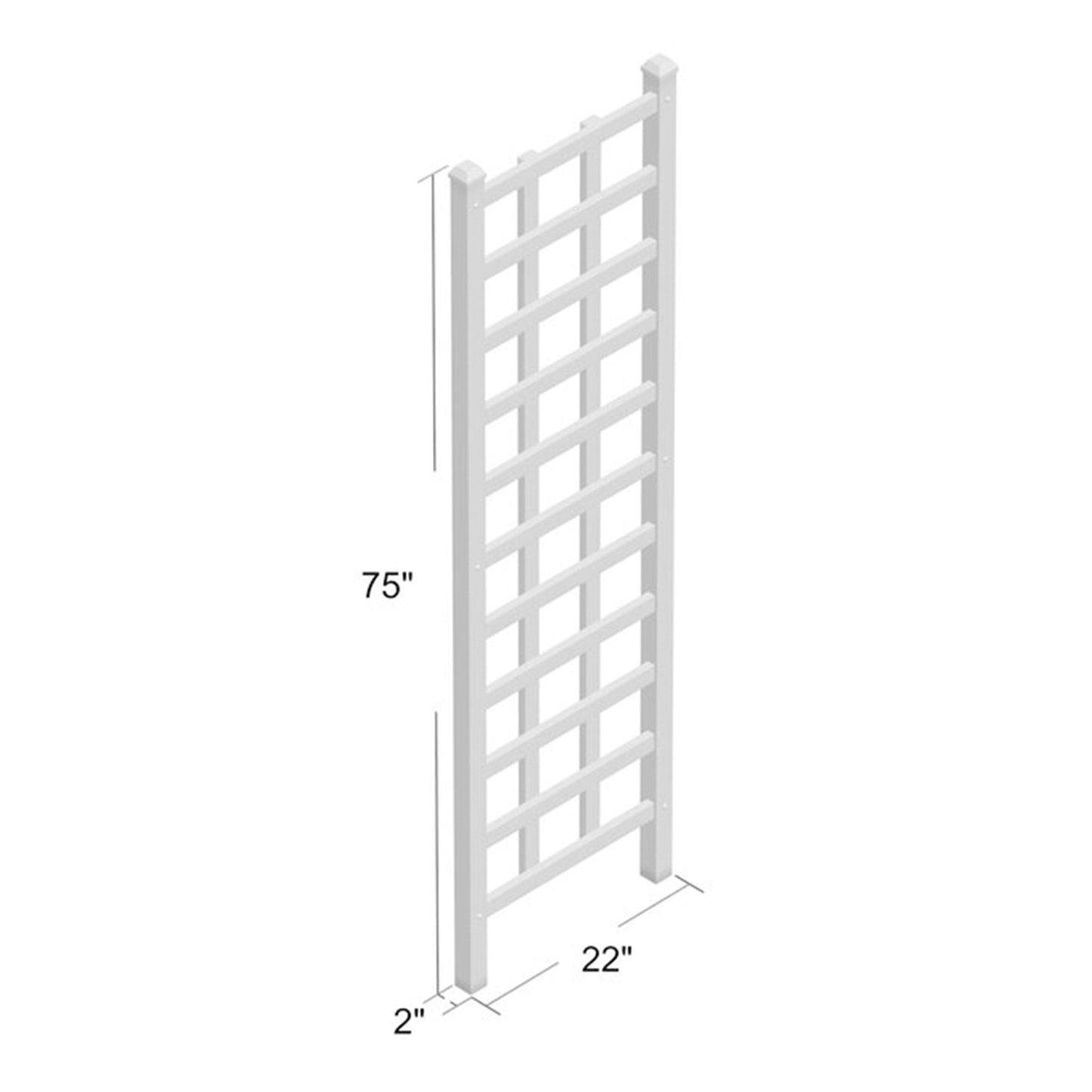 Dura-Trel Elmwood 22 x 75 Inch PVC Vinyl Outdoor Garden Patio Trellis, White