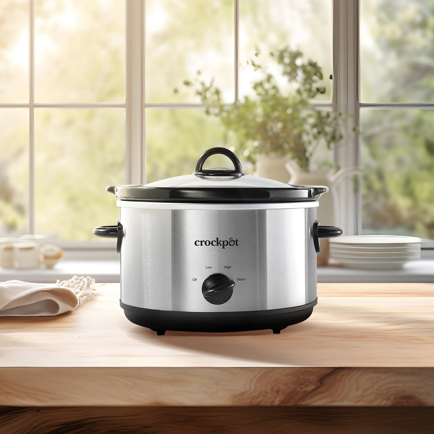 Crock-Pot 4.5 Quarts Manual Design Series Slow Cooker w/3 Heat Settings, Silver