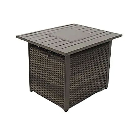 Four Seasons Courtyard 27 x 34 In Catania Slat Top Outdoor Gas Fire Pit Table