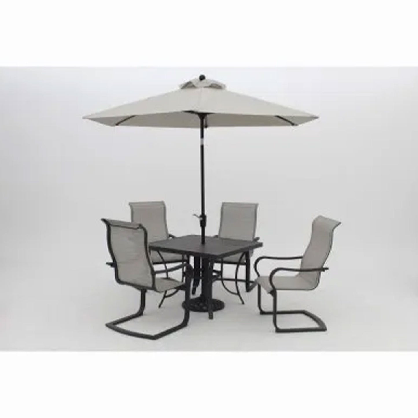 Four Seasons Courtyard Palermo Market Patio Umbrella with Push Button Tilt, Gray