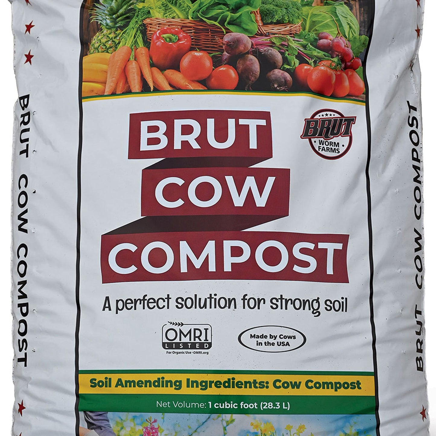 Brut Organic 1 Cu. Ft. Pure Effective Nutrient Rich Garden Enhancer Cow Compost