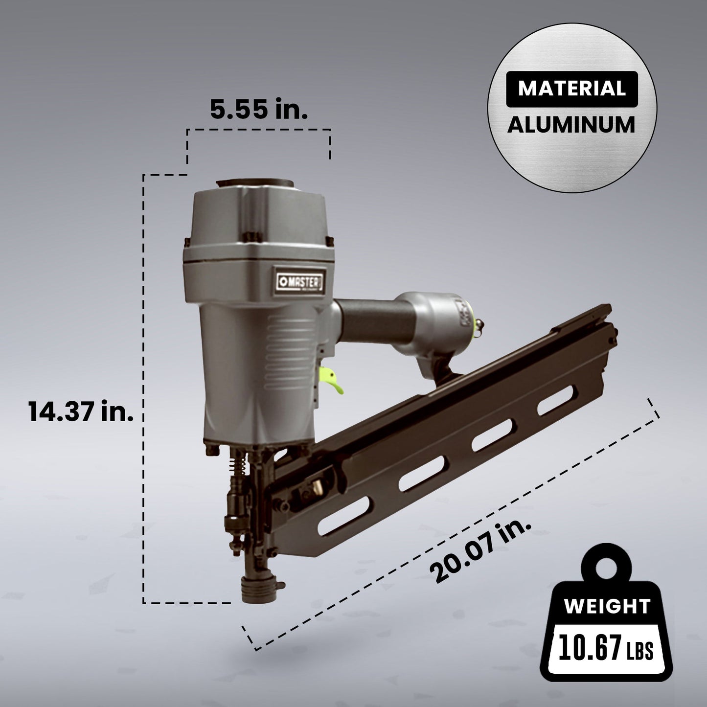 Master Mechanic Framing Nailer with Full Head and Tool Free Depth Adjustment