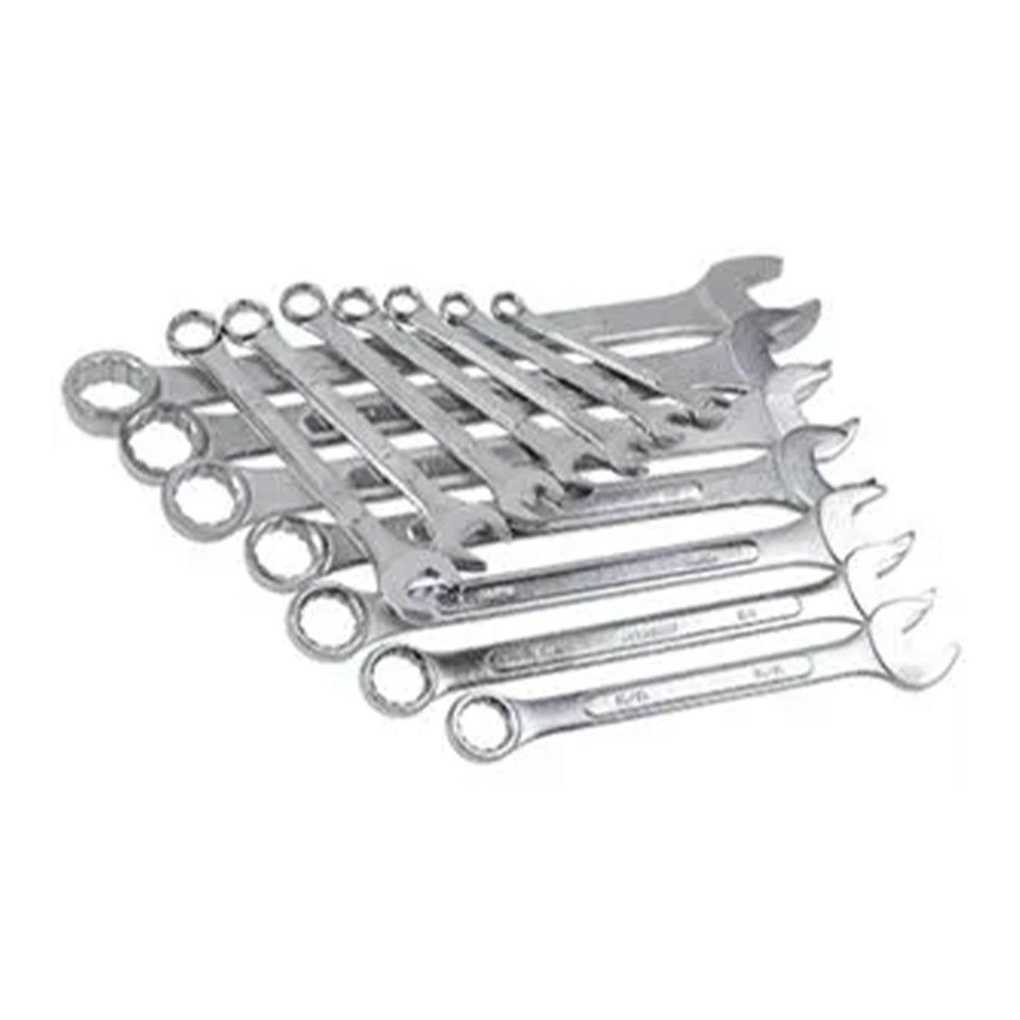 Master Mechanic 14 Piece Nickel Chrome Plated Finish SAE Combination Wrench Set