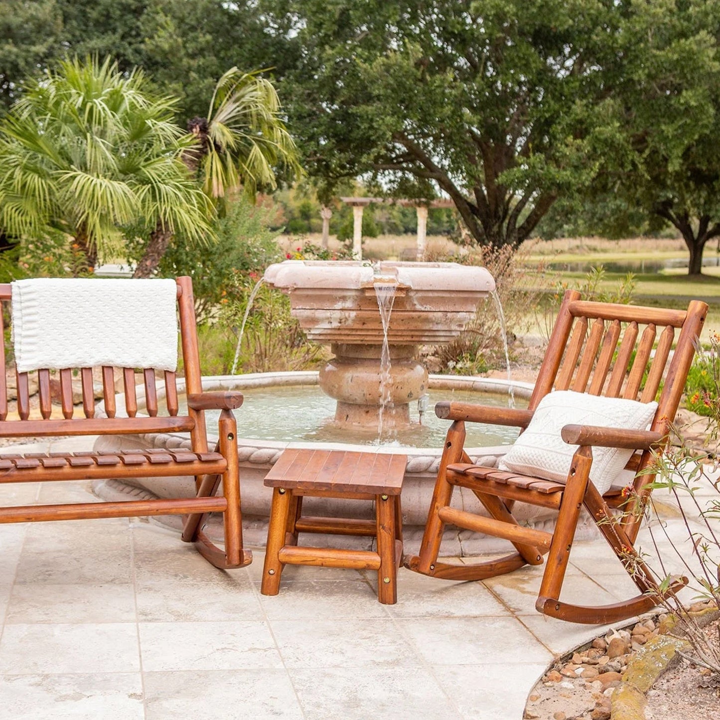 Leigh Country Porch Rocking Chair with Z Frame Design and Contoured Seating