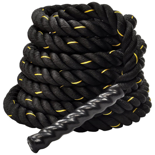 BalanceFrom 3 Strand Training Rope, Durable Workout Equipment, 40 Feet, Black