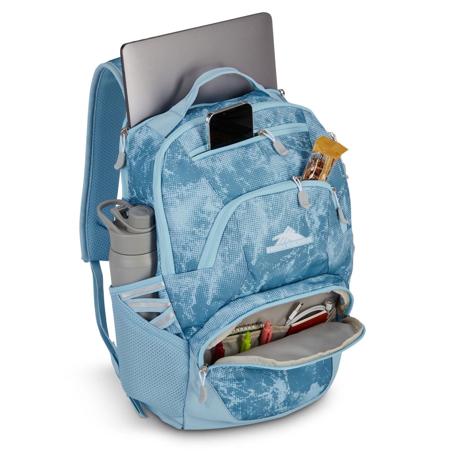 High Sierra Swoop Backpack, Bookbag Fits most 17” Laptops, 30L Capacity, Waves