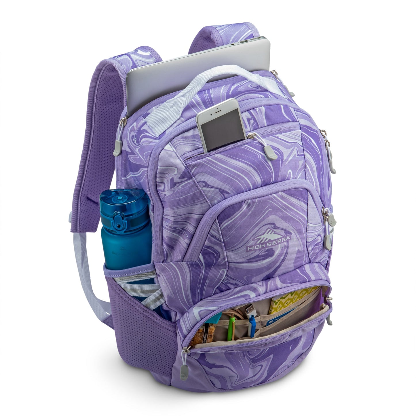 High Sierra Swoop Backpack, Bookbag Fits most 17” Laptops,30L Capacity, Lavender