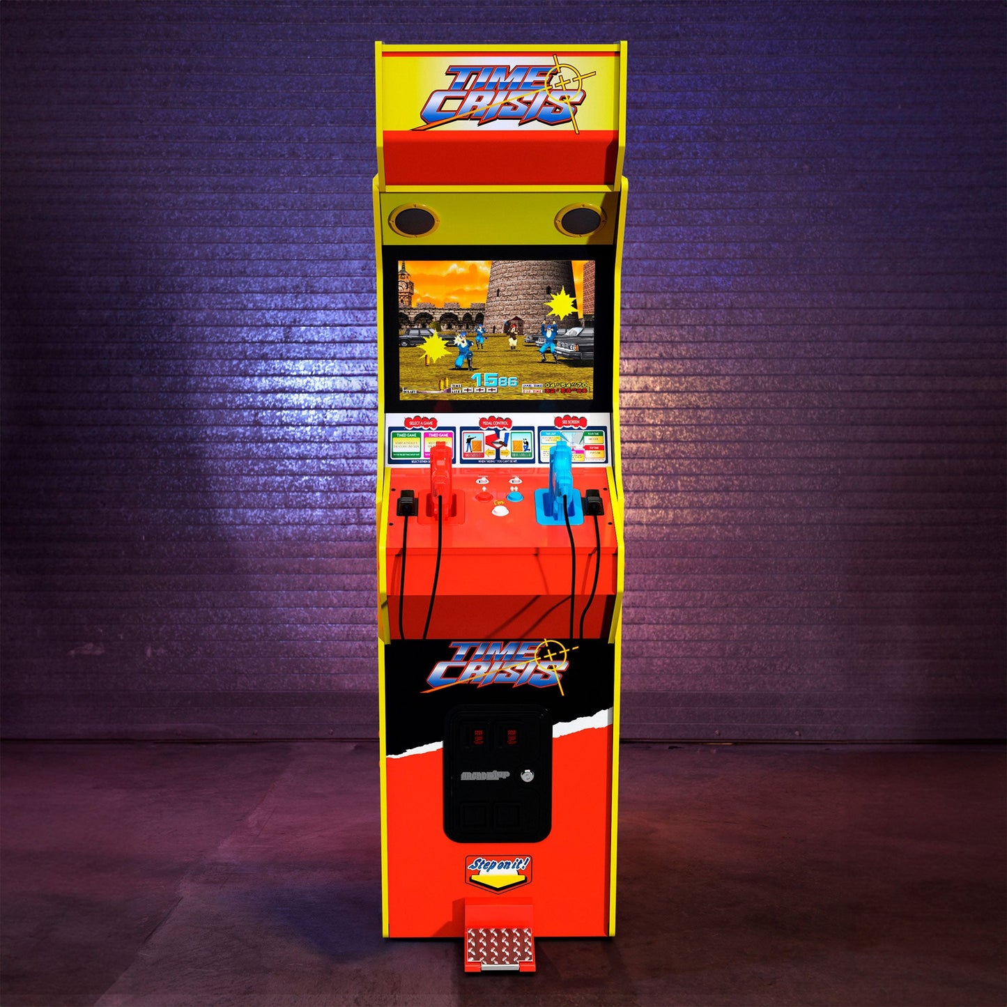 Arcade1Up 17" Screen Multiplayer TIME Crisis Arcade Machine w/ Stand Up Cabinet