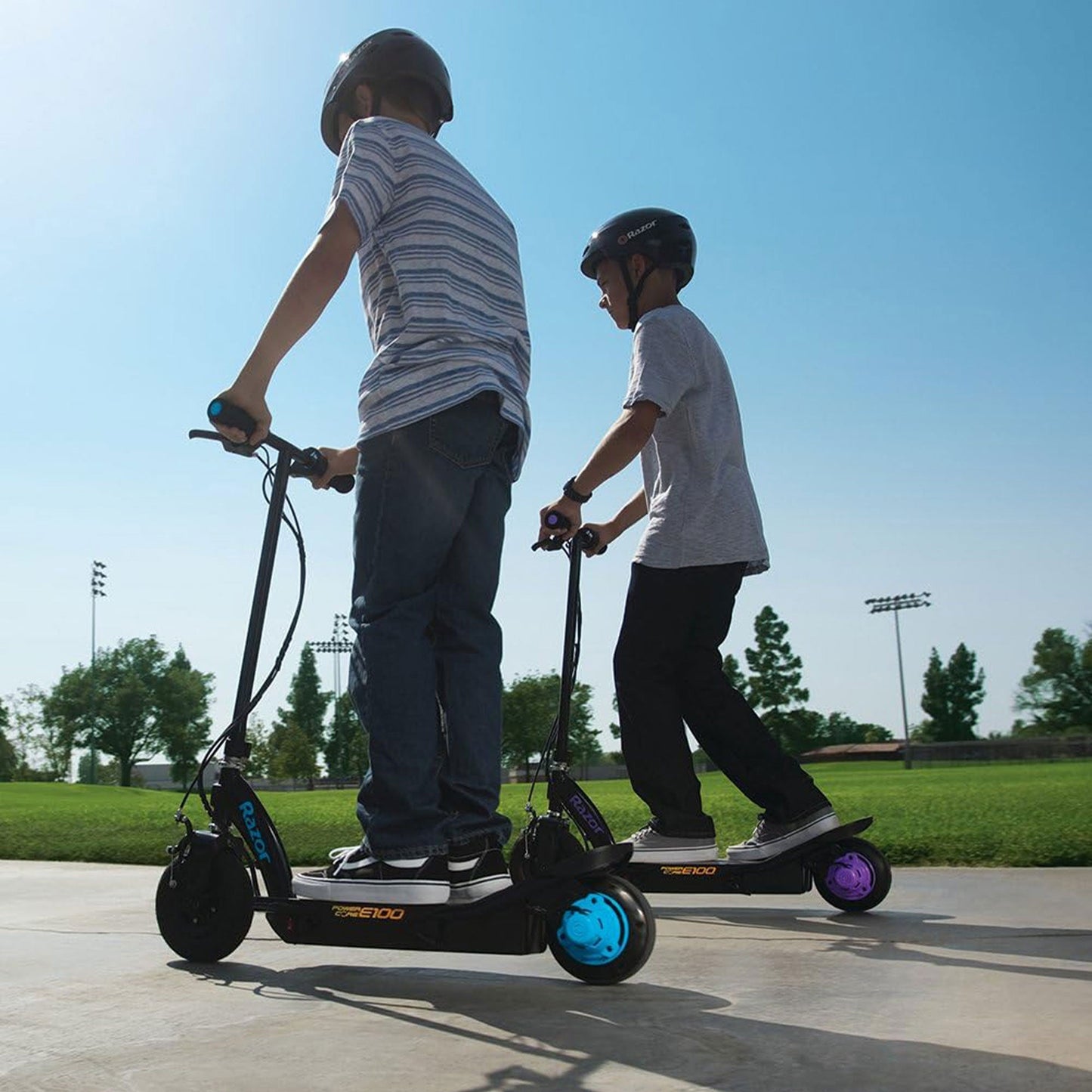 Razor Power Core E100 Electric Scooter with Aluminum Deck and Hand Brake, Purple