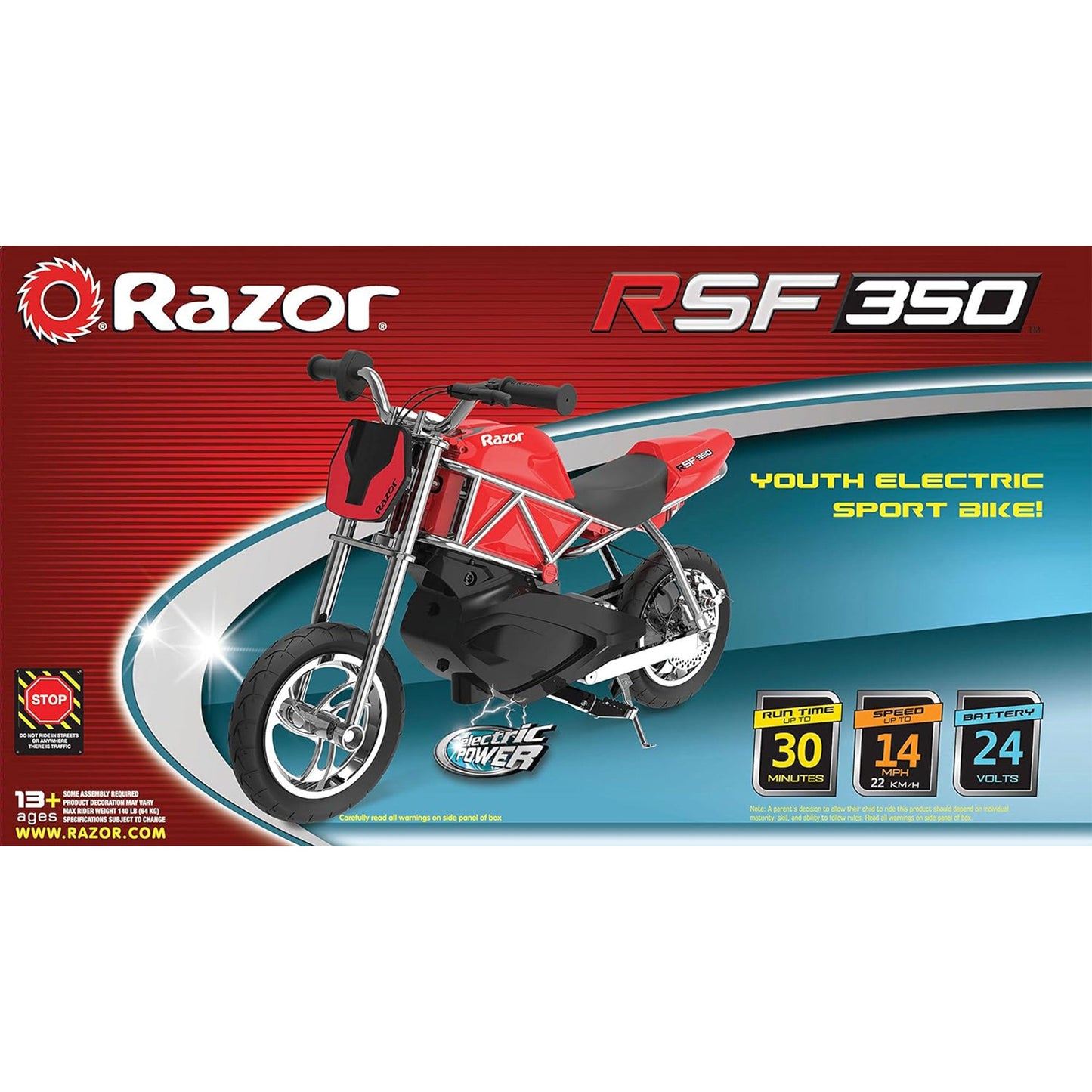 Razor RSF350 Single Speed Electric Bike w/ Pneumatic Tires & Chain Driven Motor