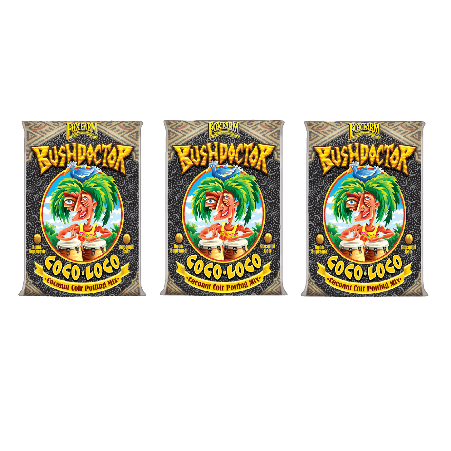 FoxFarm Bush Doctor Coco Loco Plant Garden Soil Mix, 2 Cubic Ft.  (3 Pack)