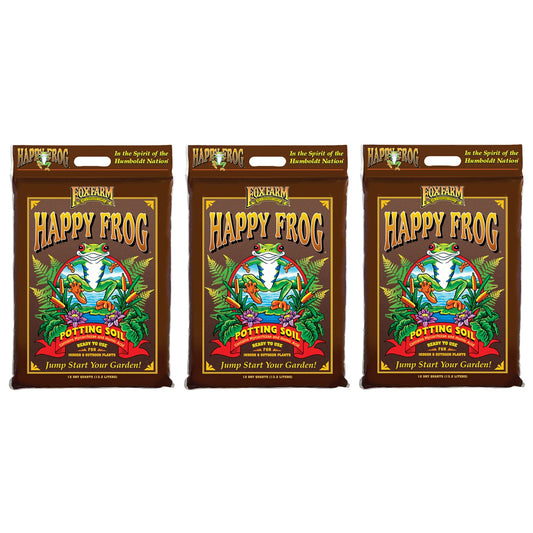 FoxFarm Happy Frog Nutrient Rapid Growth Garden Potting Soil, 12 quart (3 Pack)