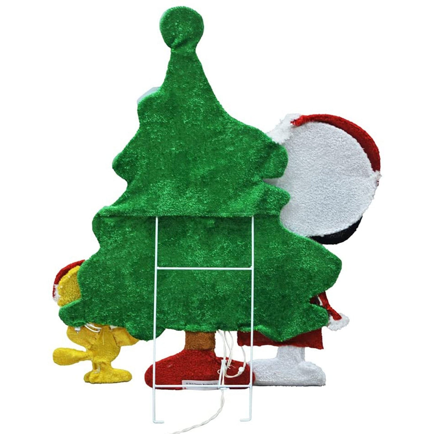 ProductWorks Peanuts 32" Snoopy and Woodstock Pre-Lit Christmas Tree Yard Decor