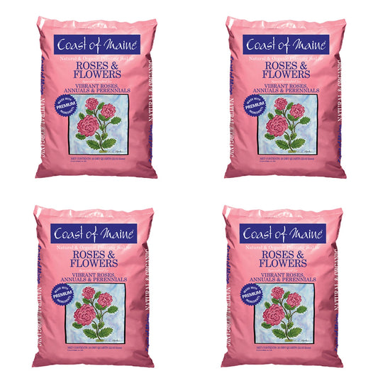 Coast of Maine Organic Natural Rose and Flower Potting Soil, 20 Qt Bag (4 Pack)