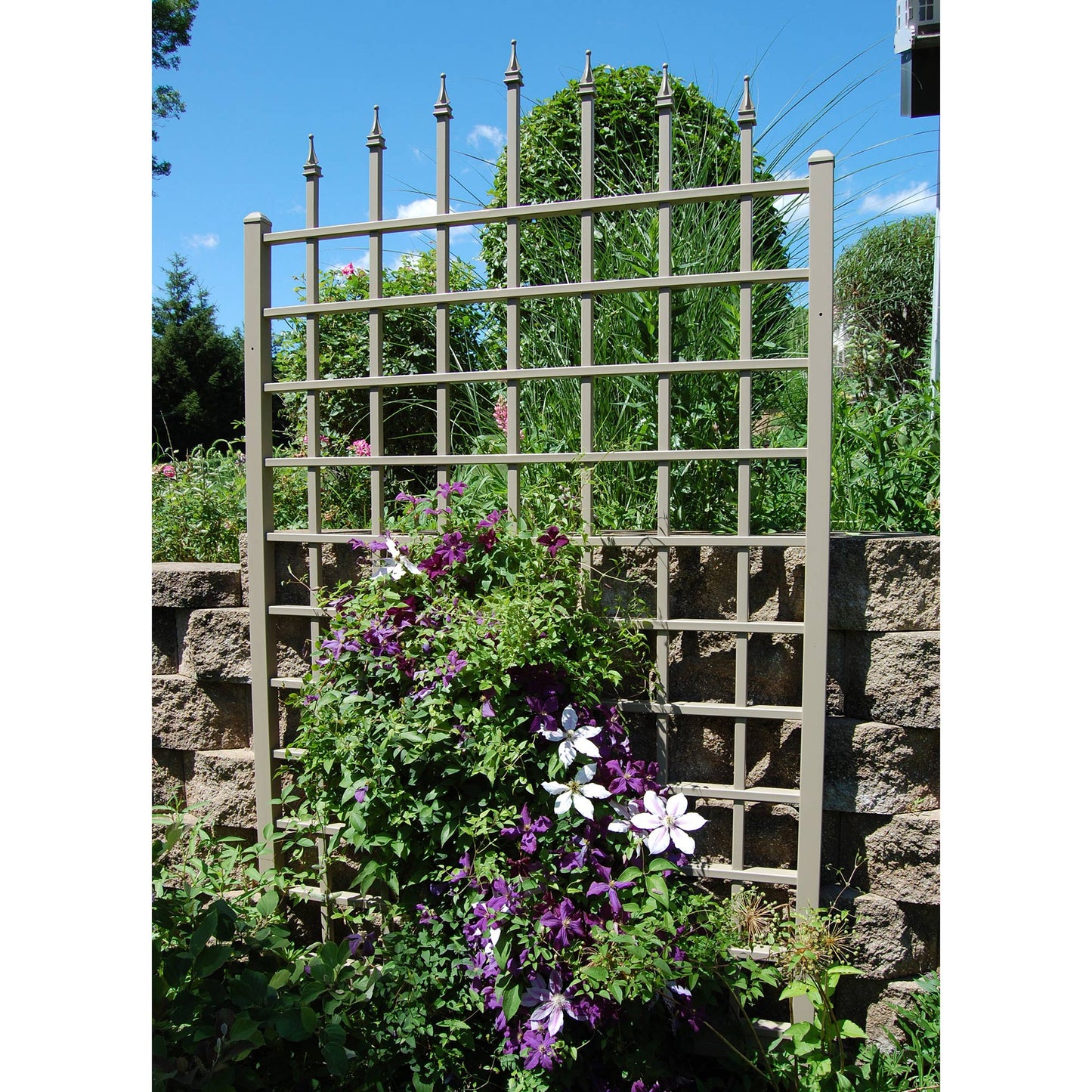 Dura-Trel Winchester 57 x 95 Inch PVC Vinyl Outdoor Garden Patio Trellis, Mocha